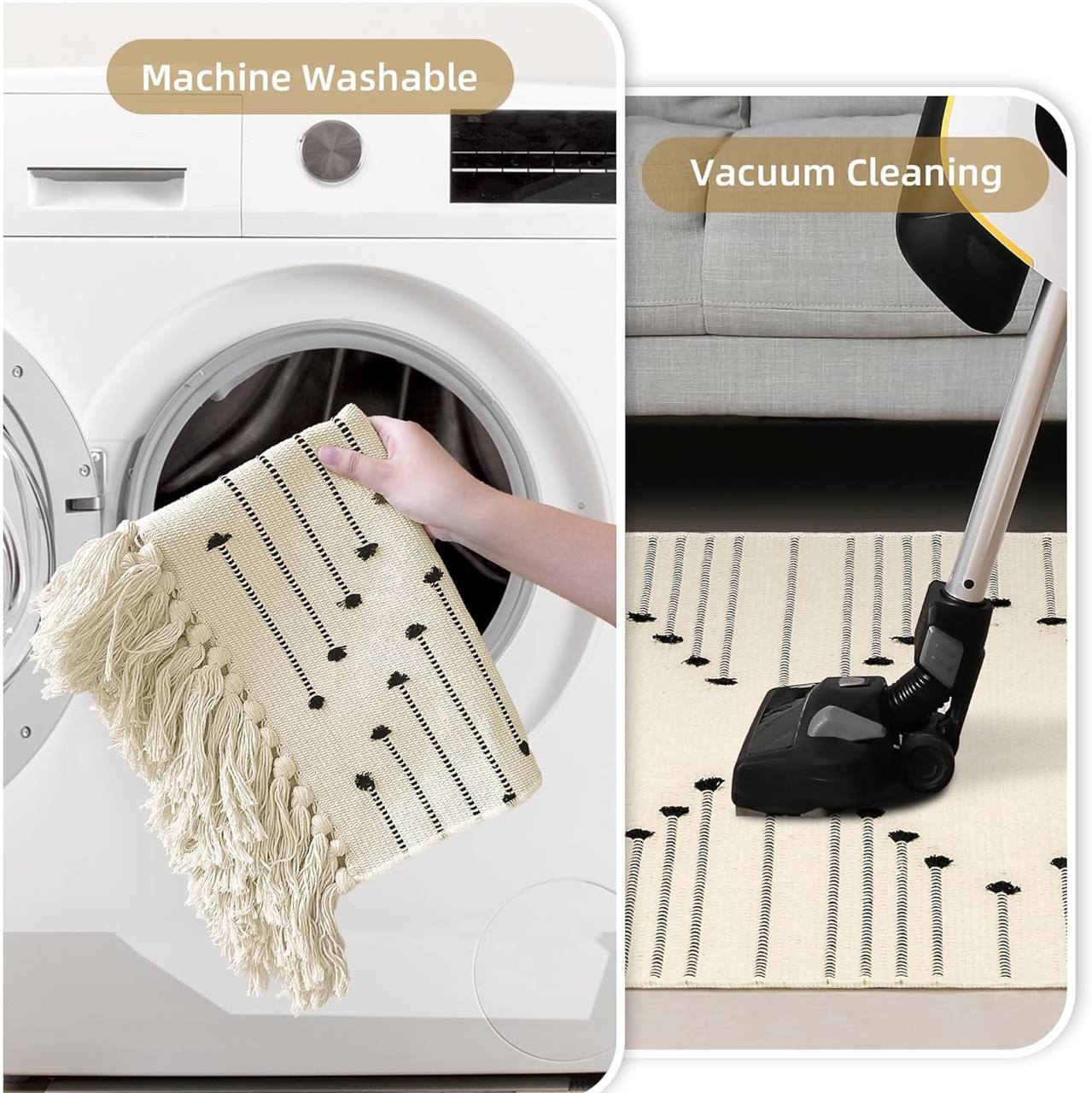 Bohemian Geometric Rugs with Tassles