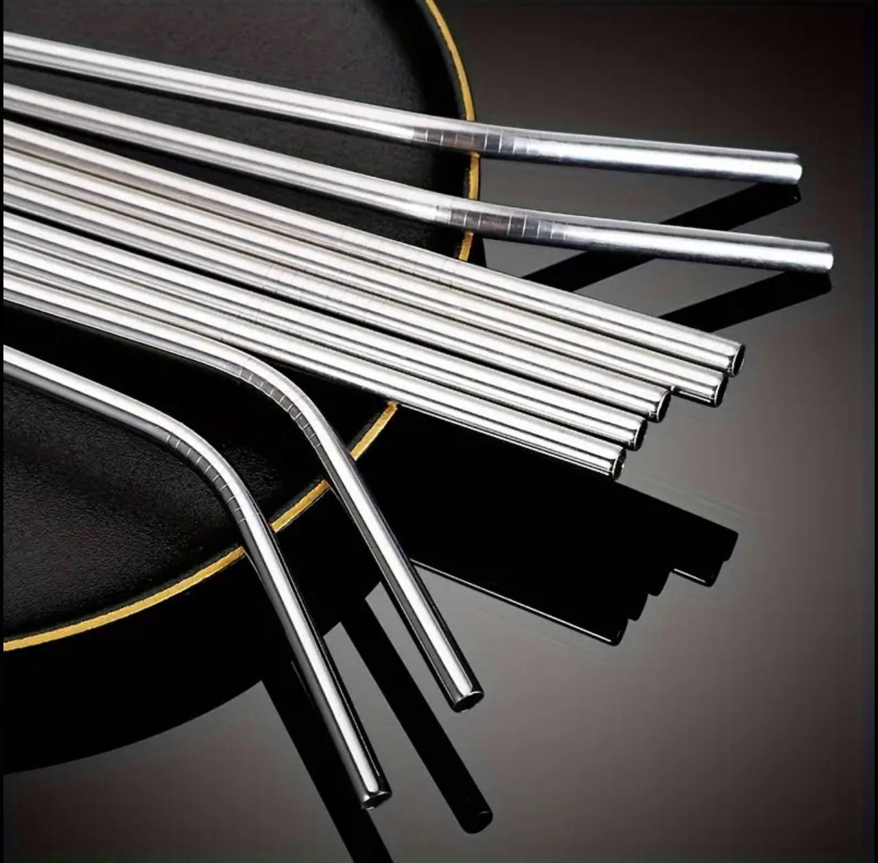 Stainless Steel Reusable Metal Straws With Cleaner Brush