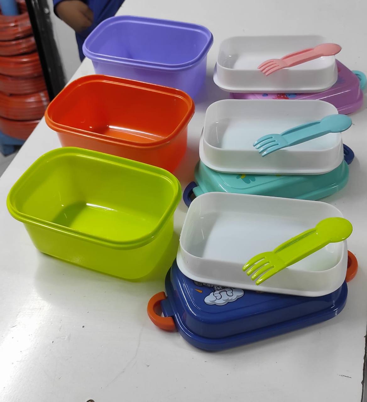 Rectangular double layer Cartoon themed Healthy Plastic Lunch Box