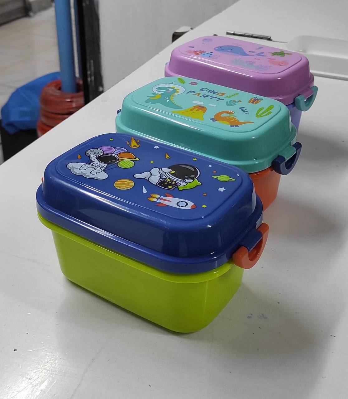 Rectangular double layer Cartoon themed Healthy Plastic Lunch Box