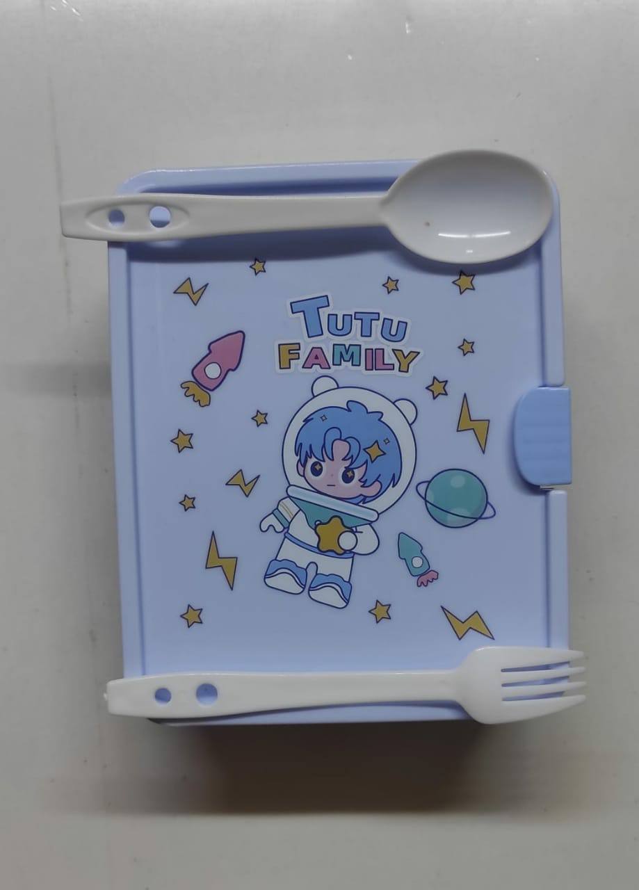 2 compartment Tutu family Lunch Box for Kids with spoon and fork