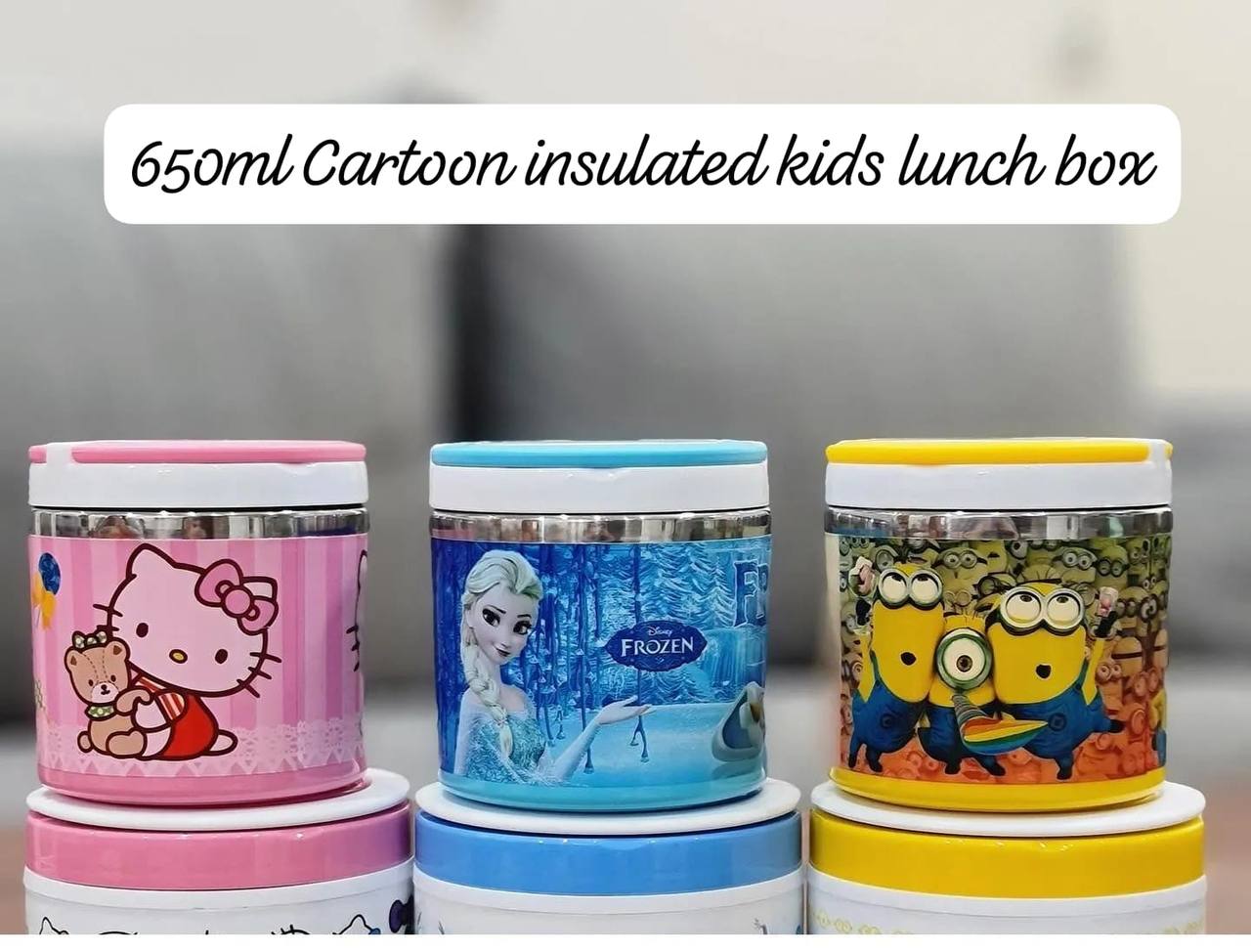 NEW single Layer (650ml) Cartoon themed kids Lunch Box
