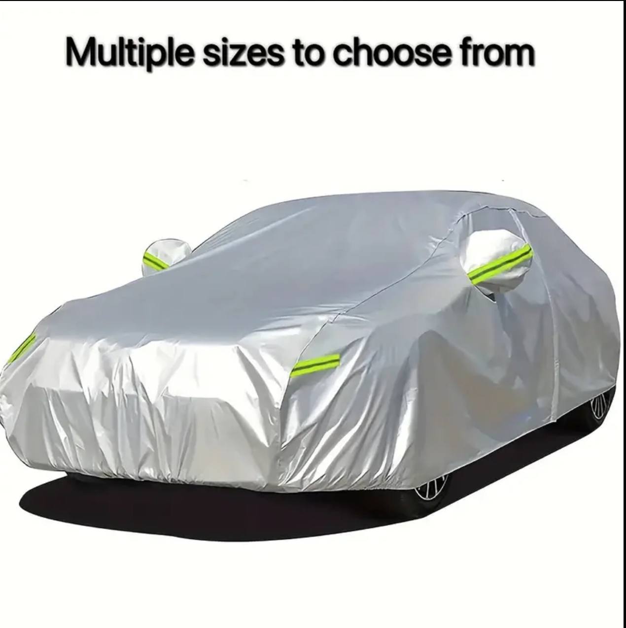 High Quality Universal Grey Car Cover with fleece on the inside part & Has Reflector  on the sides