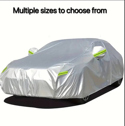 High Quality Universal Grey Car Cover with fleece on the inside part & Has Reflector  on the sides