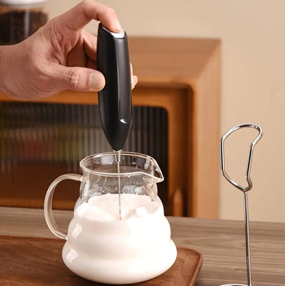 Powerful Handheld Milk Frother with Stand Battery Operated Foam Maker
