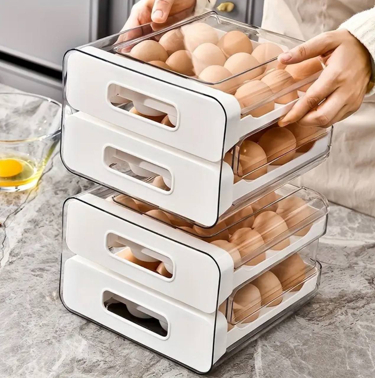 Acrylic Double layered Egg Storage Box/Egg Tray