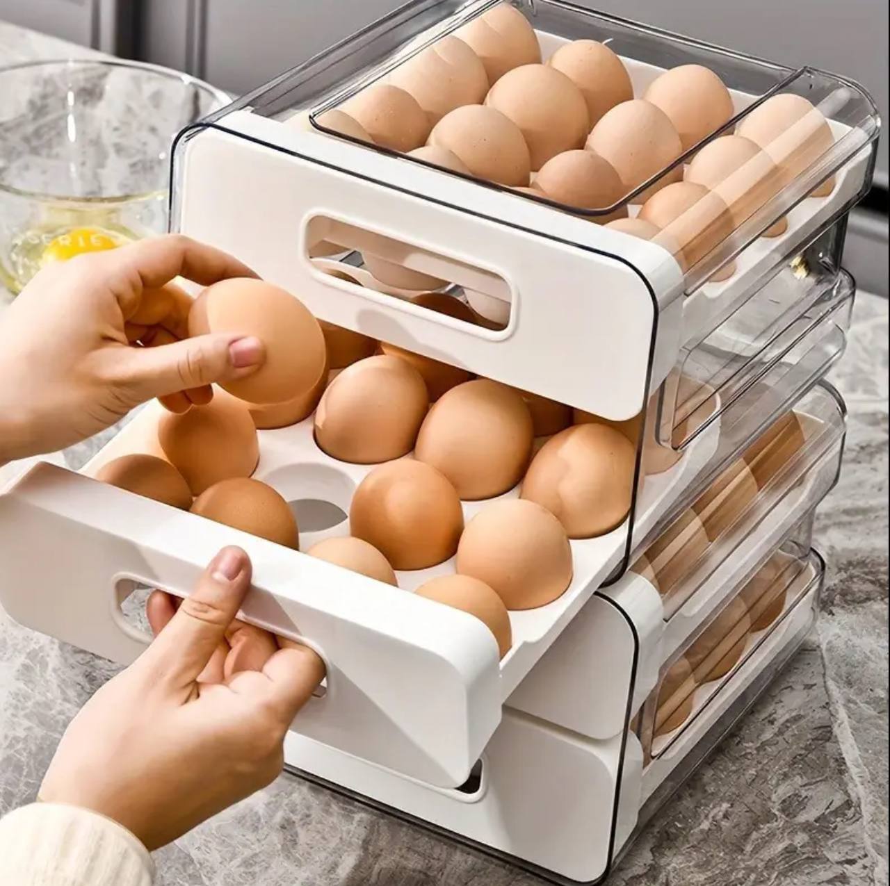 Acrylic Double layered Egg Storage Box/Egg Tray