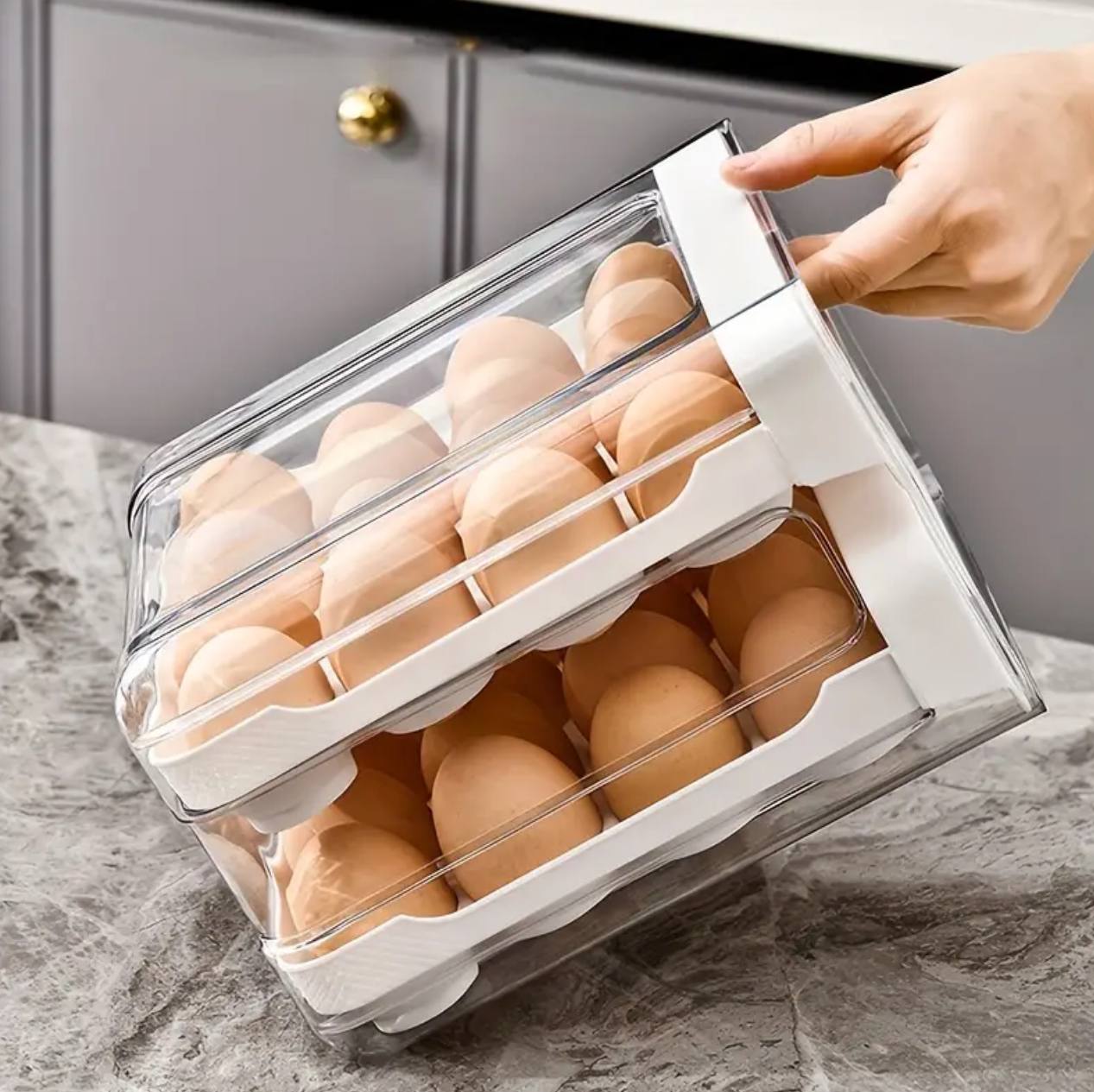 Acrylic Double layered Egg Storage Box/Egg Tray
