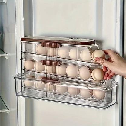 Acrylic Stackable Automatic sliding/rolling Egg Storage box/Egg Tray