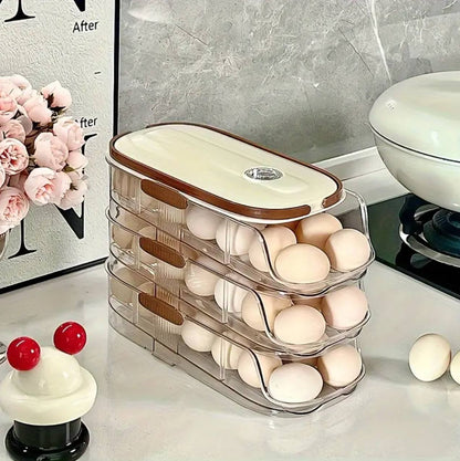 Acrylic Stackable Automatic sliding/rolling Egg Storage box/Egg Tray