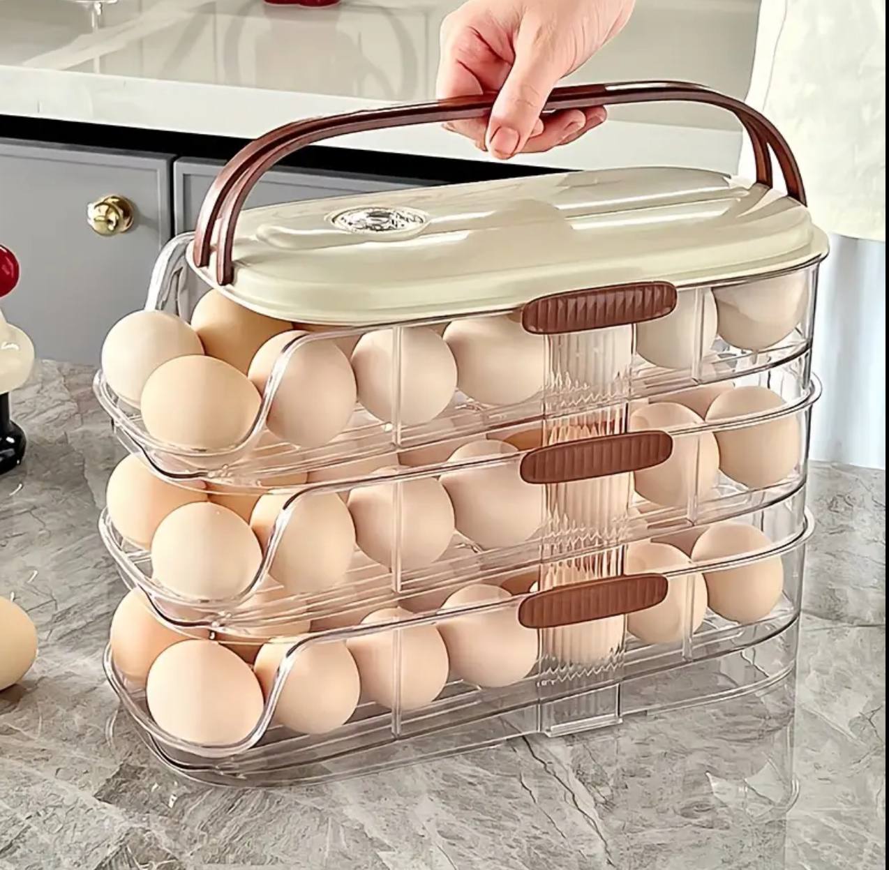 Acrylic Stackable Automatic sliding/rolling Egg Storage box/Egg Tray