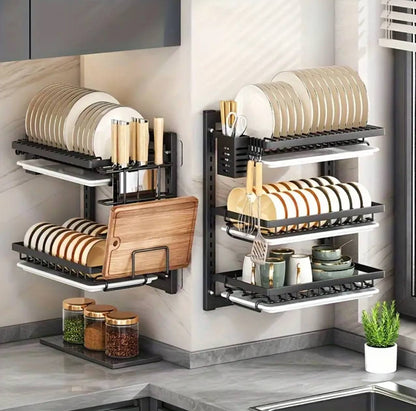 3layers Black coated dish rack, heavy steel