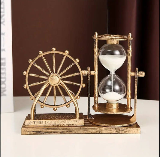 Vintage Ferris wheel Hour glass Decor.