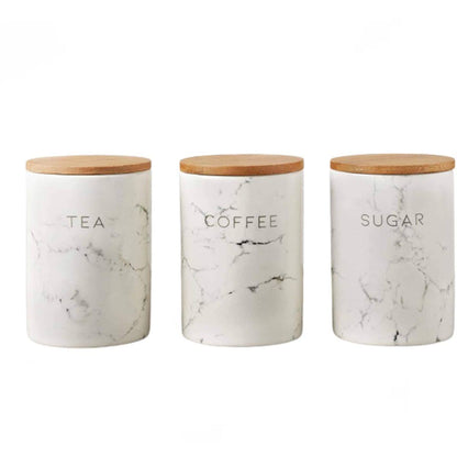 3pcs Airtight Canisters Set with Bamboo  Lid