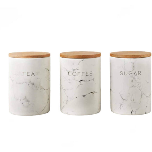 3pcs Airtight Canisters Set with Bamboo  Lid