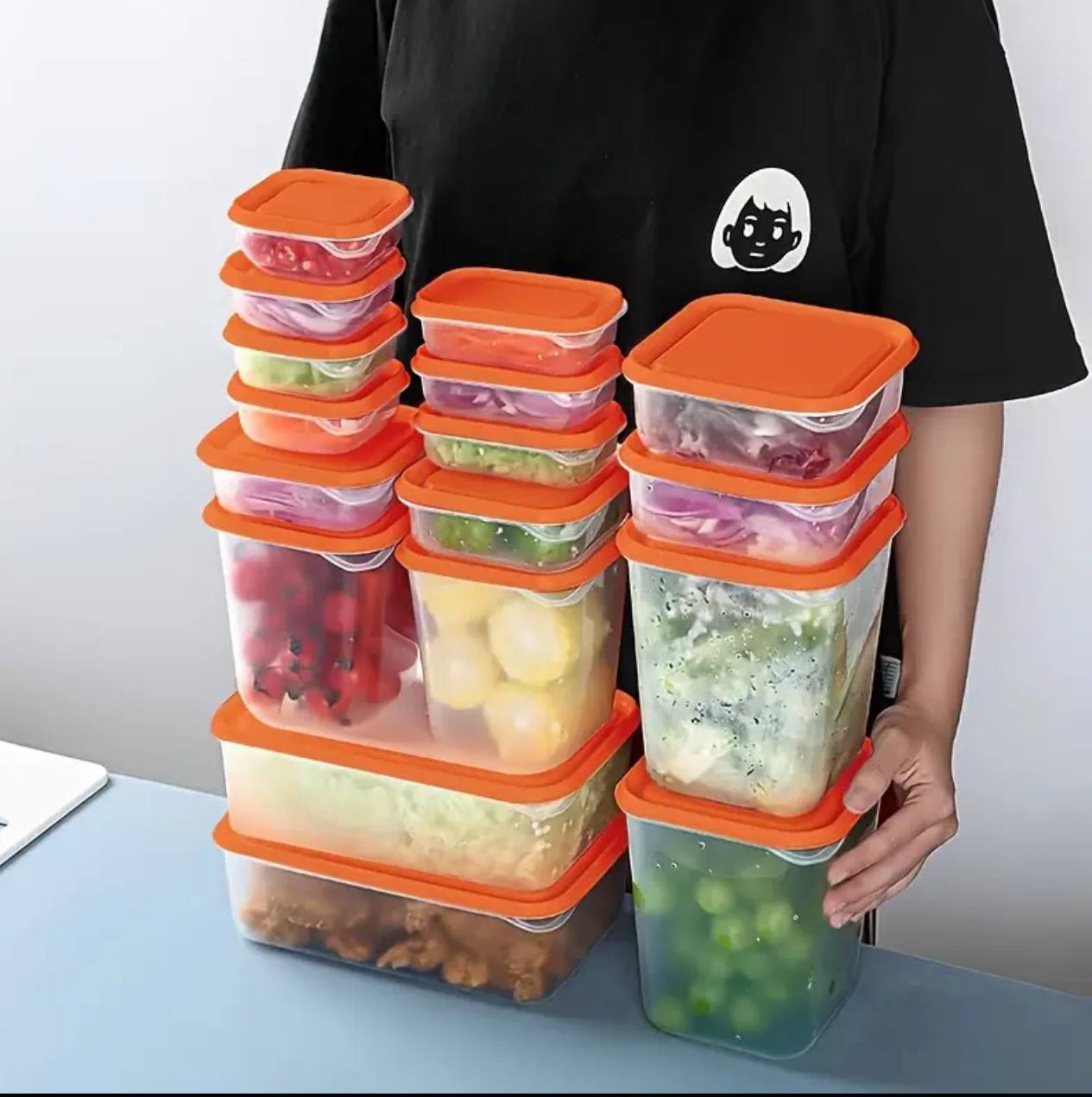 17pcs Crisper food storage containers