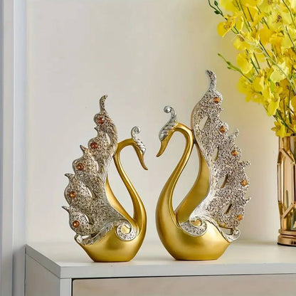 European Couple Swan Ornament 
Crafts