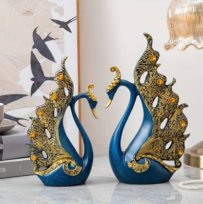 European Couple Swan Ornament 
Crafts
