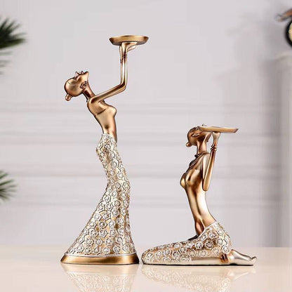 Figurines Statues Decorations Beautiful Candle Holder Decoration
