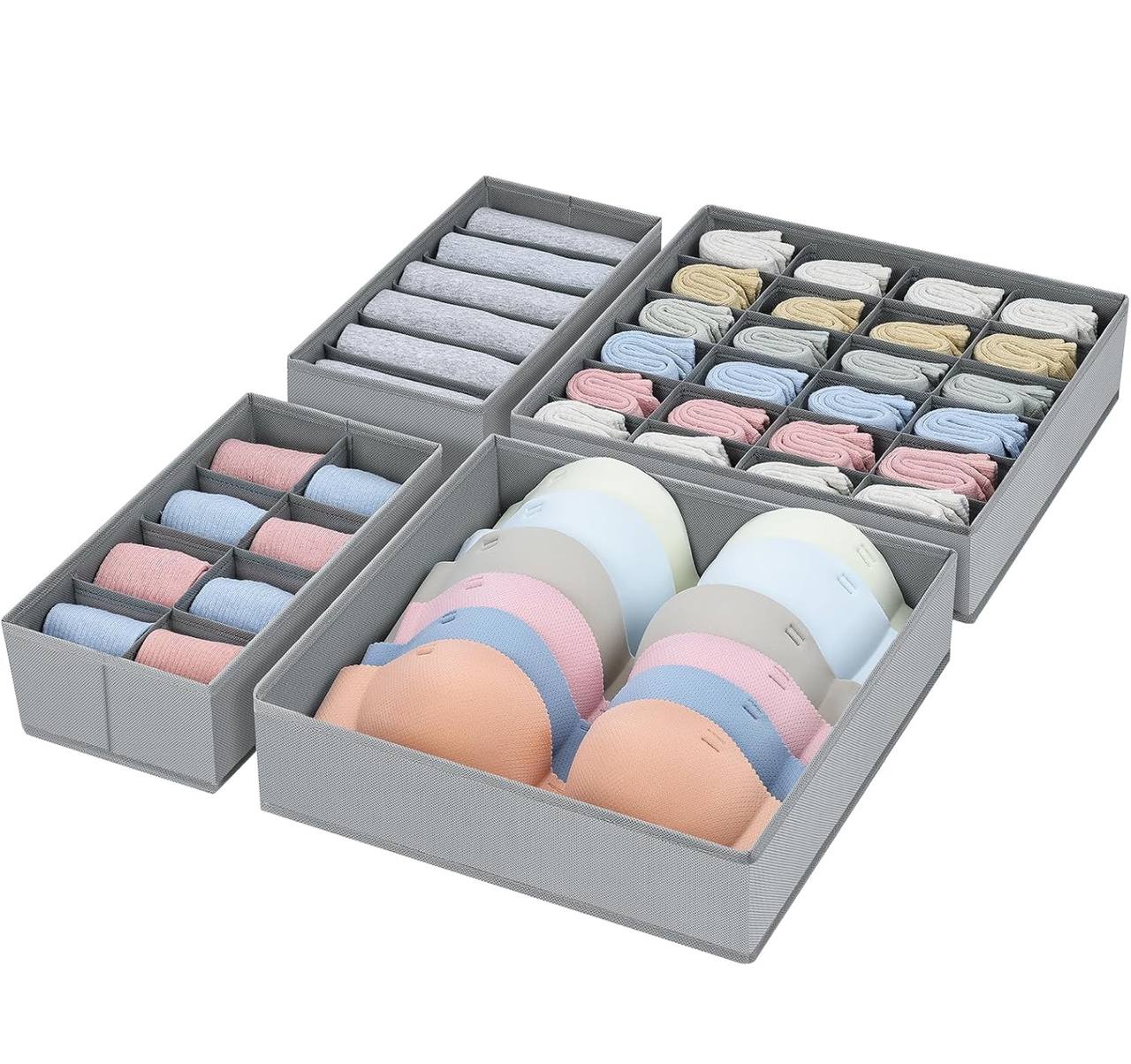4 Pcs Underwear Drawer Organizers