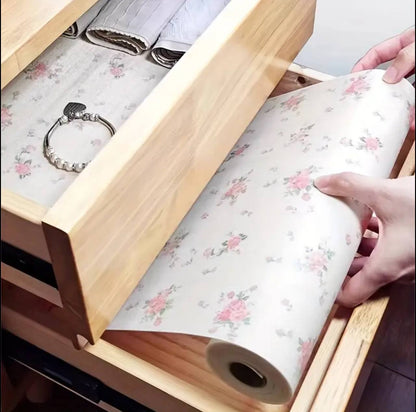 1roll  Wardrobe Moisture-proof Mat Printing Cabinet Drawer Pad Kitchen liner