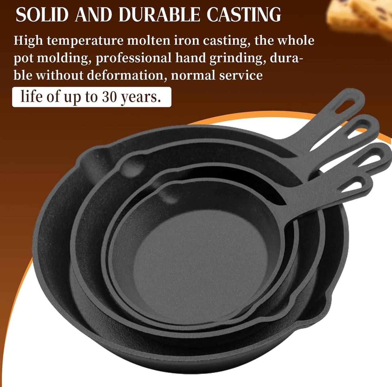 4pcs Cast Iron Skillet Set