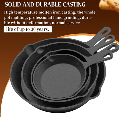 4pcs Cast Iron Skillet Set