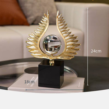 Wings and Crystal Ball Model Desk Decoration