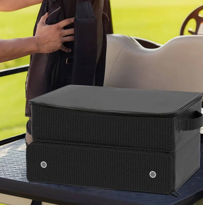 2 Layers Golf Trunk Organizer with Compartments for Golf Essentials
