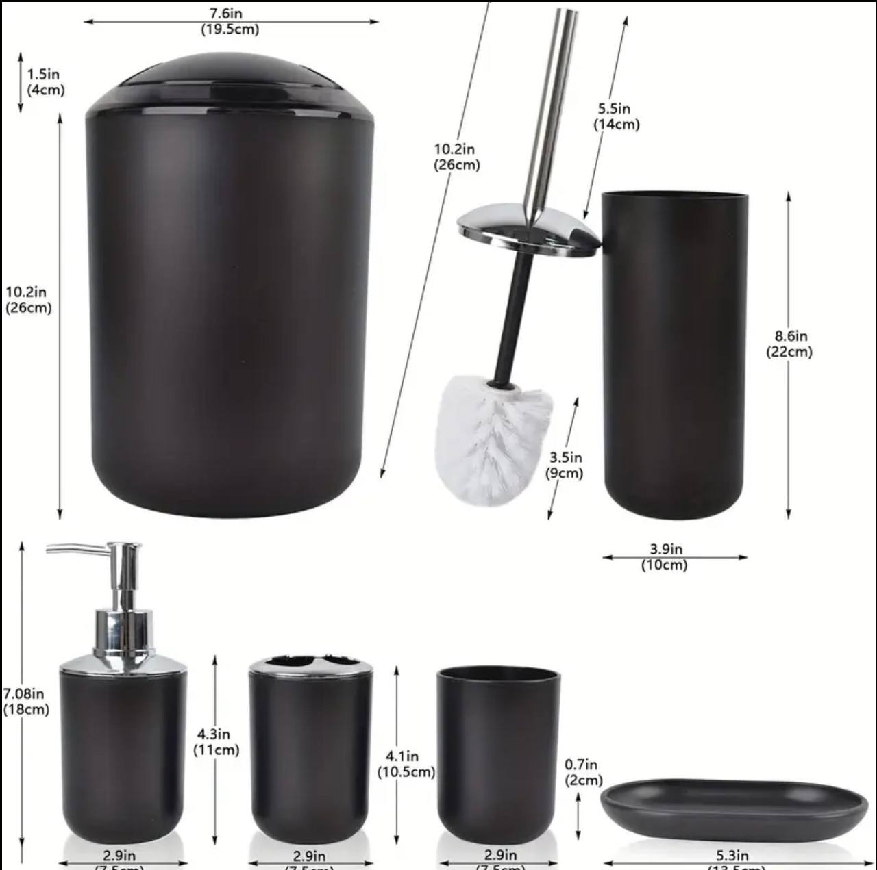 6pcs Bathroom Accessories Set