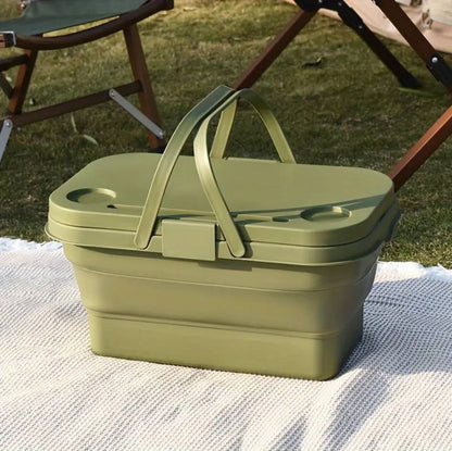 3 in 1 Foldable Collapsible Camping Hand Basket /Picnic Basket  Bag