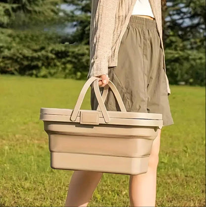 3 in 1 Foldable Collapsible Camping Hand Basket /Picnic Basket  Bag