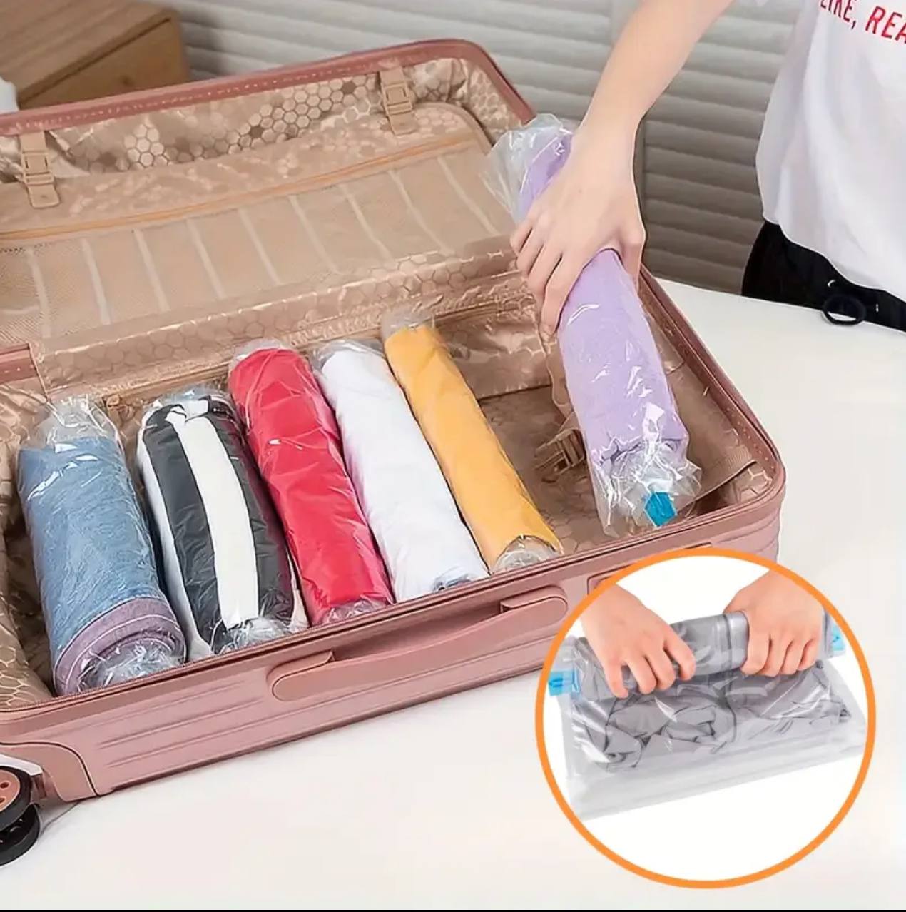 10pcs Travel Cloth Organizer Travel Space Saver Compression Storage Bag.