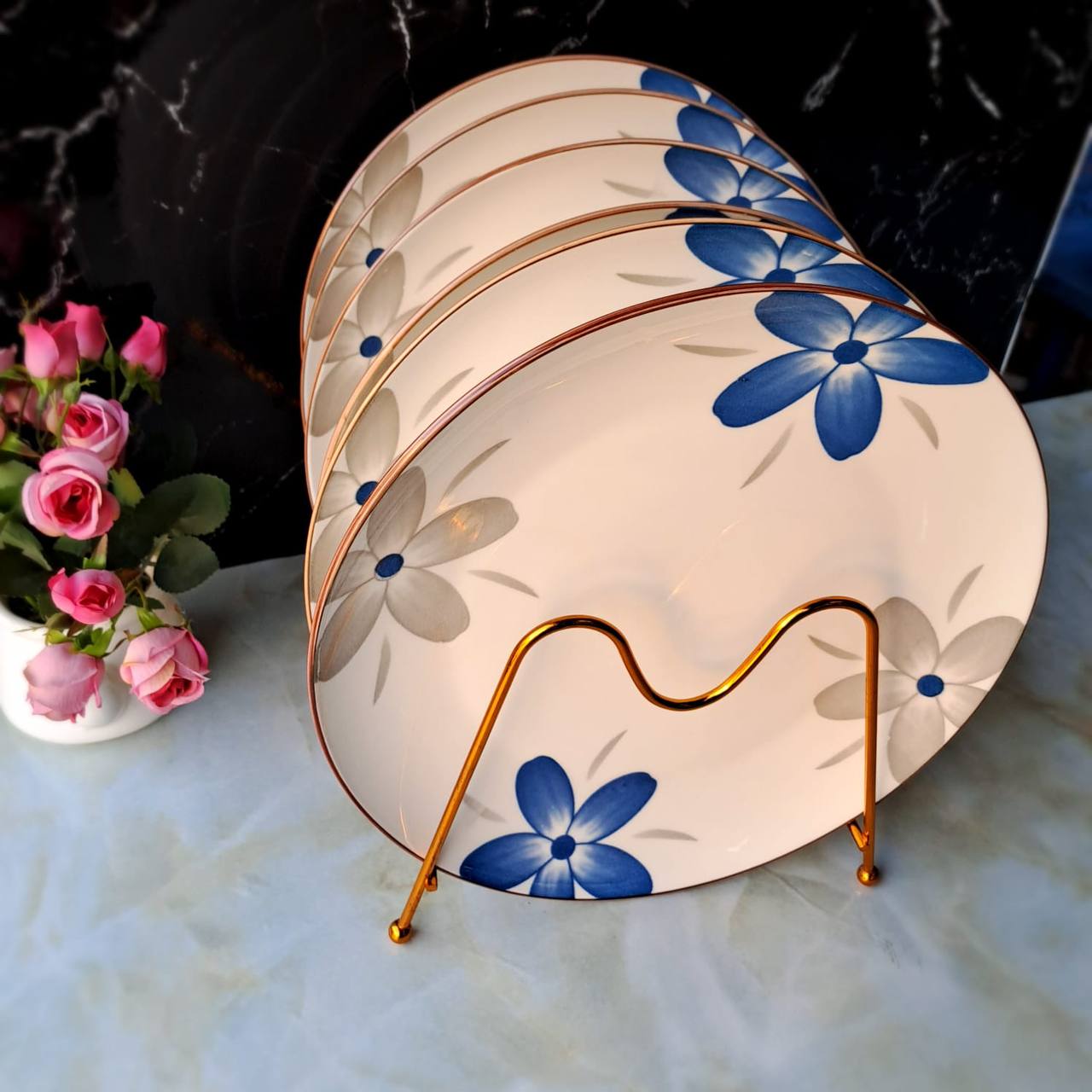 12pcs dinner plates and cups combo