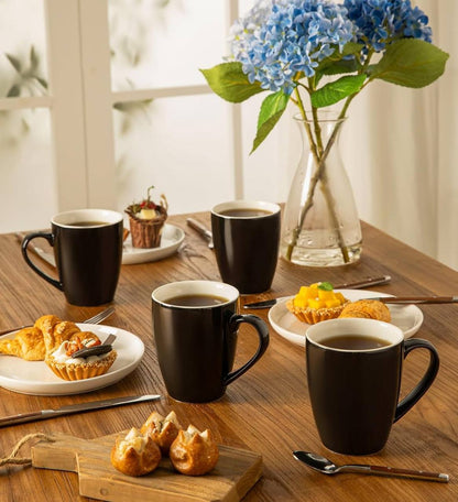 6pc Set black and white Cups