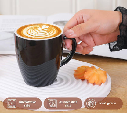 6pc Set black and white Cups