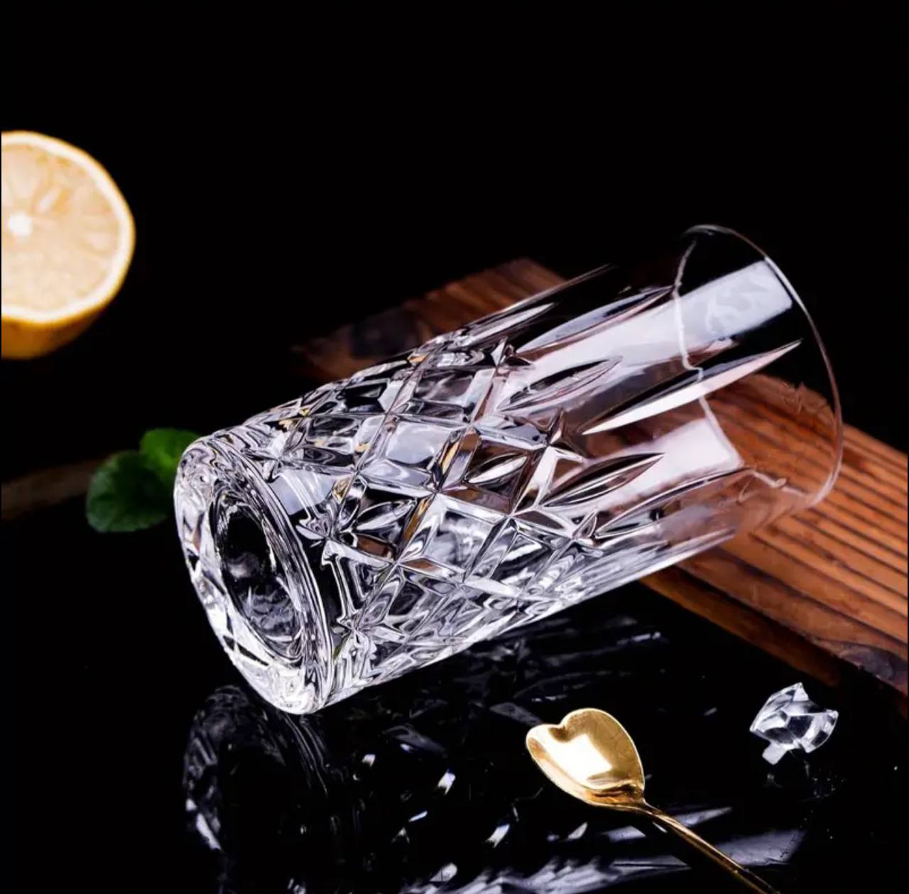 6pc HIGHBALL CRYSTAL GLASS CUP SET