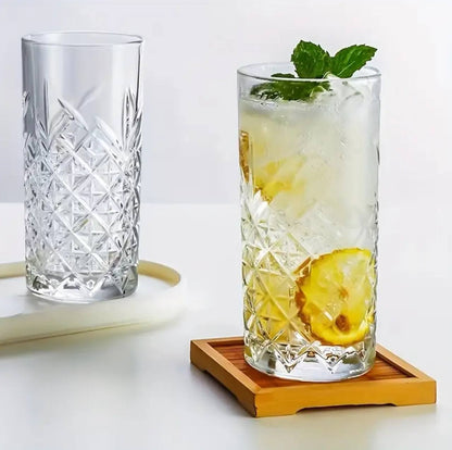 6pc HIGHBALL CRYSTAL GLASS CUP SET