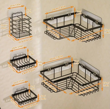 5pcs Set   Corner Shower caddy shelf/Bathroom organizer