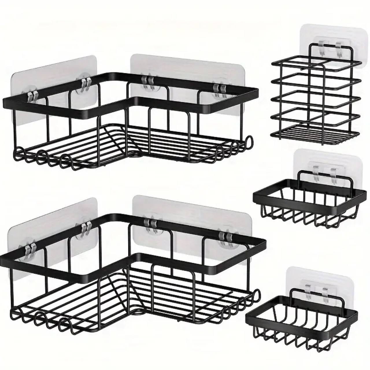 5pcs Set   Corner Shower caddy shelf/Bathroom organizer