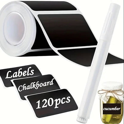 120pc jar stickers label roll +1pen