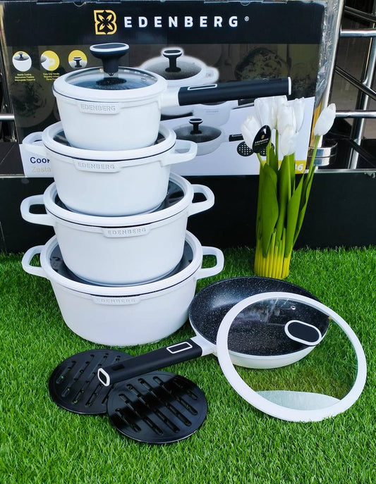 12pcs White Edenburg  Nonstick cookware set