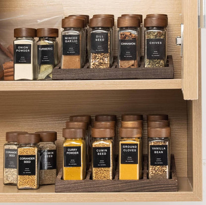 12 PCS PREMIUM THICK GLASS STORAGE JARS WITH BAMBOO LID