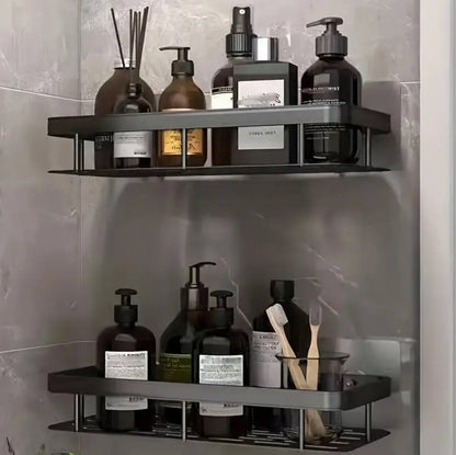 2 pcs Aluminum alloy  Rectangular Shelf with adhesive stickers