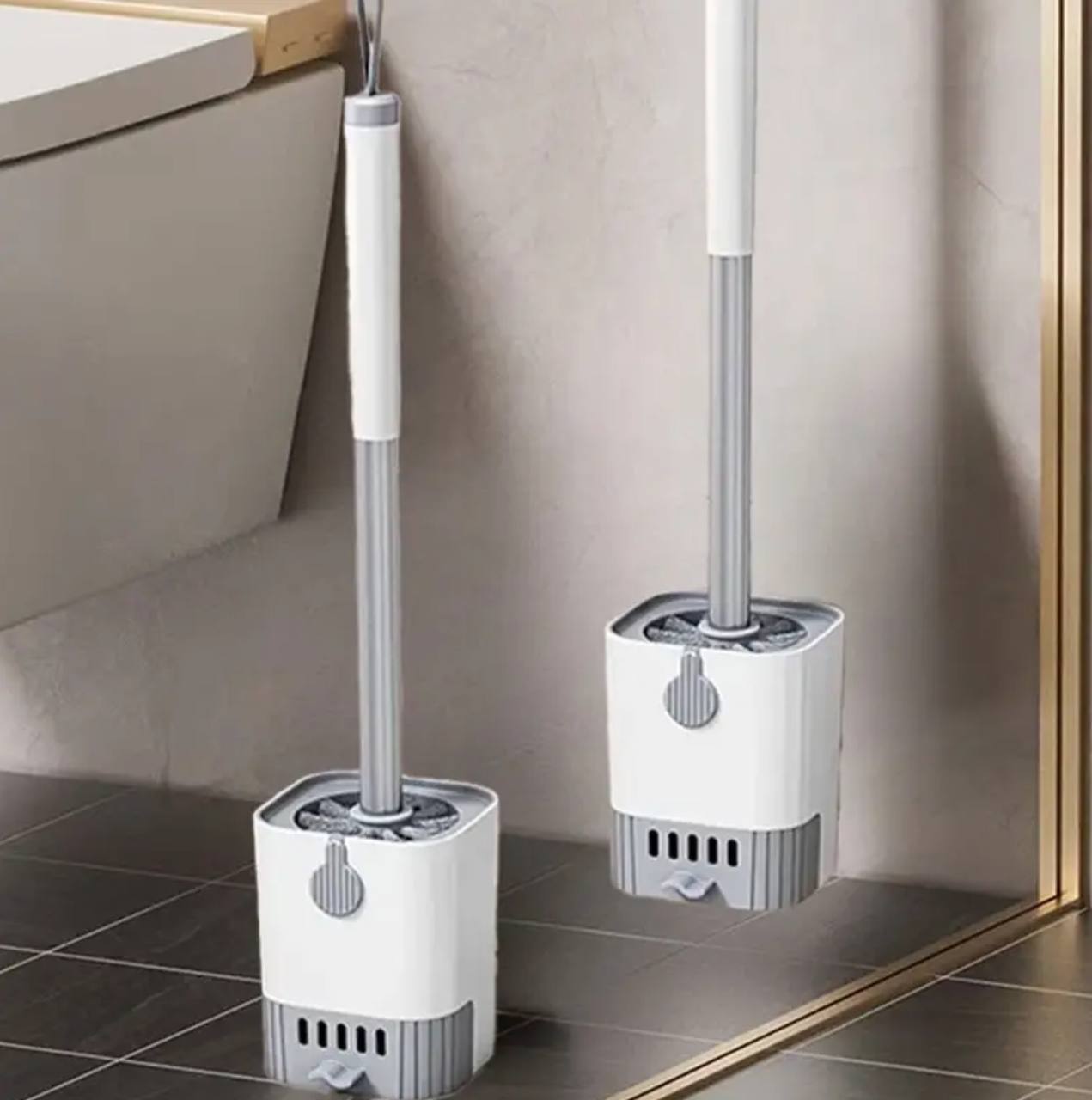 Wall Mounted Long Handle Toilet Cleaning Brush With Holder