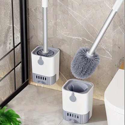 Wall Mounted Long Handle Toilet Cleaning Brush With Holder