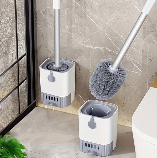 Wall Mounted Long Handle Toilet Cleaning Brush With Holder