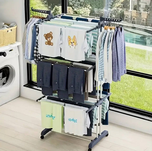 3 Layer Portable / Movable Cloth Drying  Rack