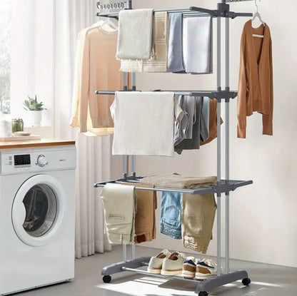 3 Layer Portable / Movable Cloth Drying  Rack