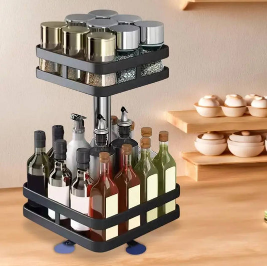 2 tier Rotating Spice Jar Organizer